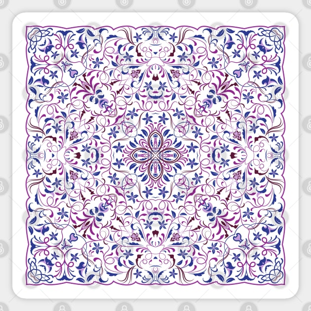 Bright square arabic ornate pattern Sticker by IrinaGuArt